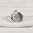 thumbnail image 2 of Natural Herkimer Diamond Ring, Raw Herkimer Diamond Ring, Crescent Moon Adjustable Ring, 925 Sterling Silver, Womens Ring, Christmas, Thanksgiving, Handmade, Statement Jewelry, Rough Gemstone Jewelry, 2 of 5