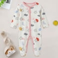 thumbnail image 2 of enyan Newborn Boy Girl Outfits Footies for Babies Button Romper Footed Sleep N Play Sleepwear Infant Boy Girl Clothes（Light Pink,9-12 Months）, 2 of 6