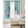 thumbnail image 2 of Summer Coastal Blackout Curtains for Bedroom Living Room Darkening Curtains 63 Inches Long Watercolor Shells Coral Starfish Ocean Blue Window Curtain 2 Panels Set Window Treatment Drapes 52"x63", 2 of 9