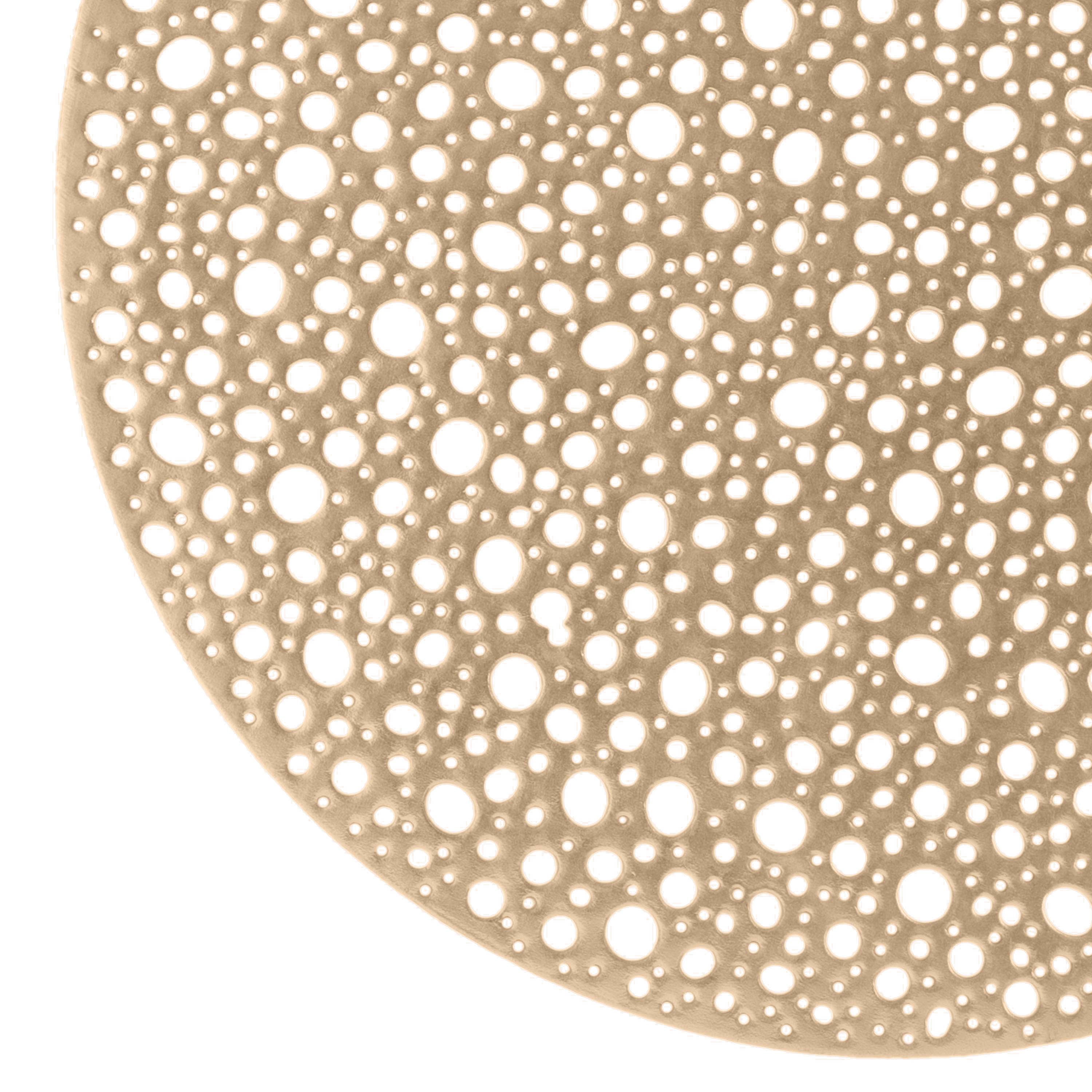 Home Details Set of Four Round Moon Laser Cut Table Place Mat, Gold