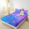 thumbnail image 4 of Feelyou Mystic Constellation Full Size Sheets, Moon Stars Galaxy Bed Sheets, Dreamy Cartoon Theme Sheet Sets, Super Cozy Room Decor, 4 Pieces, 4 of 7