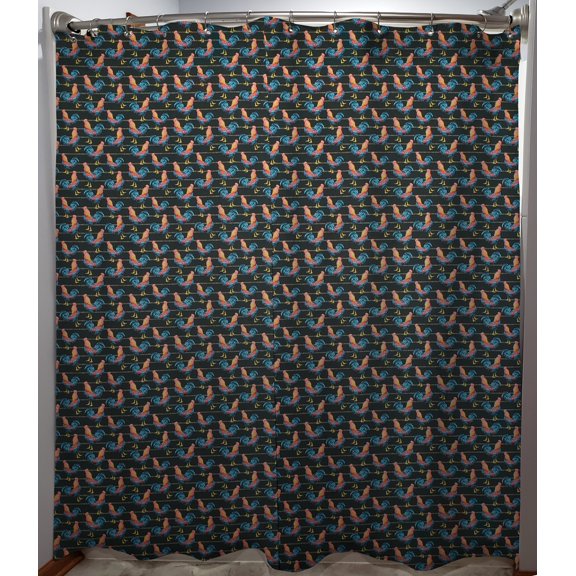 Roosters Shower Curtain by Penny's Needful Things (Black)