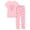 Pink Bow(Short Sleeves & Pants Set), variant on Girls Pajamas 2-PC Purple & Pale Yellow Soft PJ Short Sleeve & Pants Set Kid Cute Outfit Size 10
