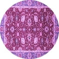 thumbnail image 1 of Ahgly Company Indoor Round Oriental Purple Traditional Area Rugs, 6' Round, 1 of 4
