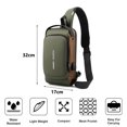 thumbnail image 4 of Bolso bandolera multifuncional de un solo hombro, bloqueo con contraseña, puerto de carga USB impermeable, bolso de pecho, 4 of 5