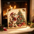 thumbnail image 5 of Pearl Christmas Cat Art Set, 3D Beaded Beginner-Friendly DIY Diamond Art Kit with Matching Frame, Complete Rhinestone Craft Supplies, Seasonal Wall Picture Decor For Indoor Home Display, 5 of 7
