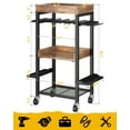 thumbnail image 7 of Power Tool Organizer Cart with Wheels, Movable Garage Tools Storage, 4 Layer Heavy Duty Metal Rolling Tool Rack Cordless Drill Holder Shelving for Workshop, Workbench and Garage, 7 of 7