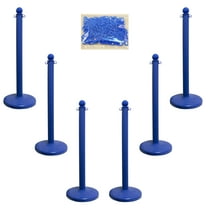 2.5 Inch Blue Medium Duty Stanchion & Chain Kit (6 Pk)