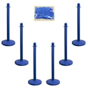 2.5 Inch Blue Medium Duty Stanchion & Chain Kit (6 Pk)