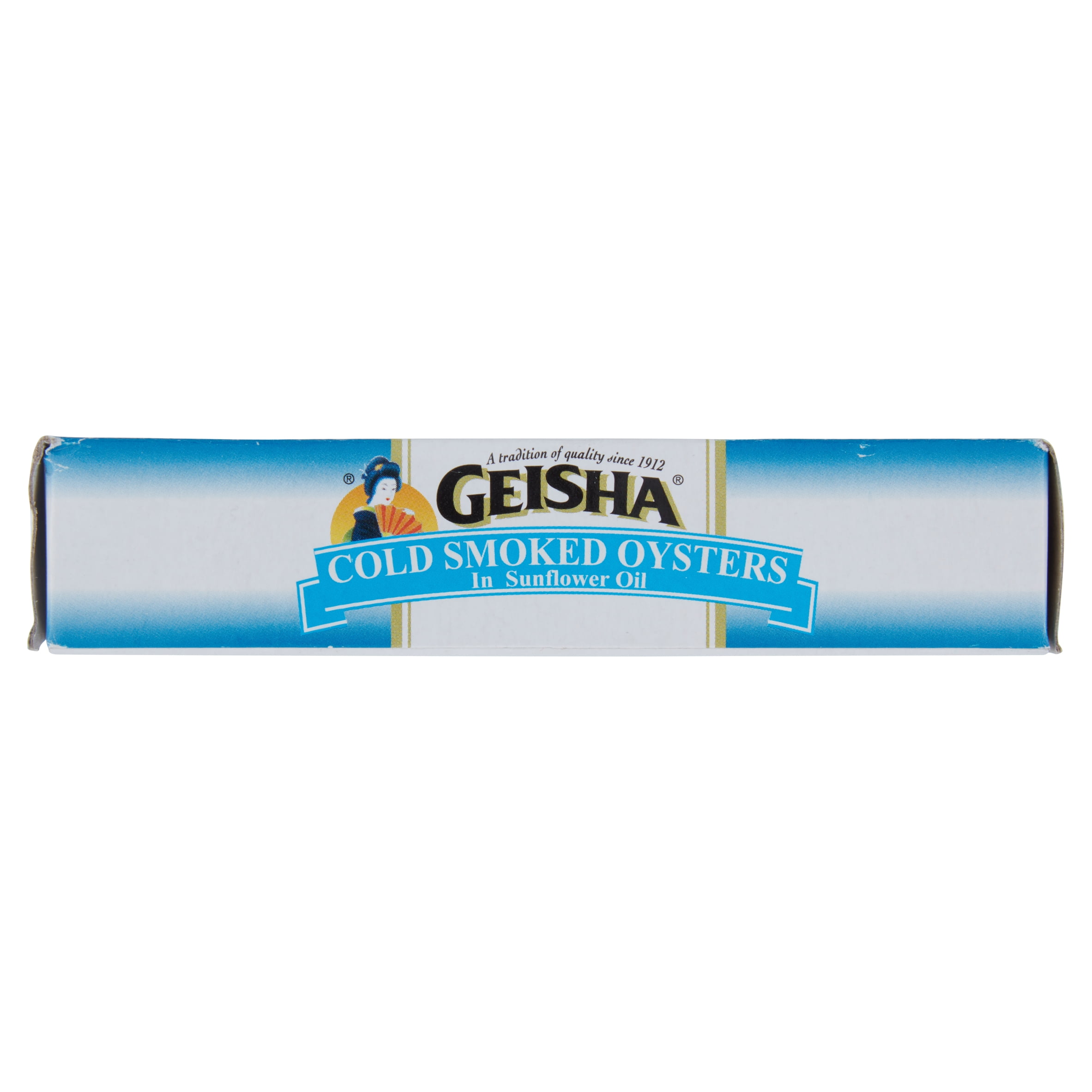 Geisha Cold Smoked Oysters, In Sunflower oil, 3.75 Oz (106g), Ready to Eat in an Easy Open Can