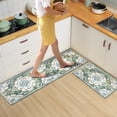 thumbnail image 2 of Anti Fatigue Kitchen Mats for Floor 2 Piece Set Green Cushioned Kitchen Rugs Non-Skid Waterproof Boho Comfort Floor Mat Runner for Standing Office Laundry(17x29+17x47Inch), 2 of 6