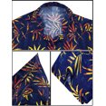 thumbnail image 4 of LA LEELA Women's Casual Beach Blouses Shirt Luau Party Blouse Short Sleeve Button Up Dress Tops Tee Shirts Hawaiian T Shirt for Women L Fall Leaves, Navy Blue, 4 of 5