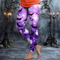 thumbnail image 4 of adviicd Womens Halloween Leggings Fashion Pumpkin Print Graphic Leggings Soft Tummy Control Workout Yoga Pants (Purple, S), 4 of 7