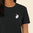 thumbnail image 5 of Dalix Heartly Ghost Embroidered Cropped Flowy Soft Cotton Short Sleeve T Shirt Womens in Dark Heather S Small, 5 of 5
