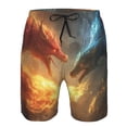 thumbnail image 3 of Saiise Maillot de Bain Homme Imprimé Dragon Rouge et Bleu avec Poches-3TG, 3 of 6