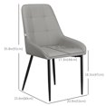 thumbnail image 3 of HOMCOM Dining Chairs Set of 2, Kitchen Chairs with PU Leather Upholstery, 3 of 10