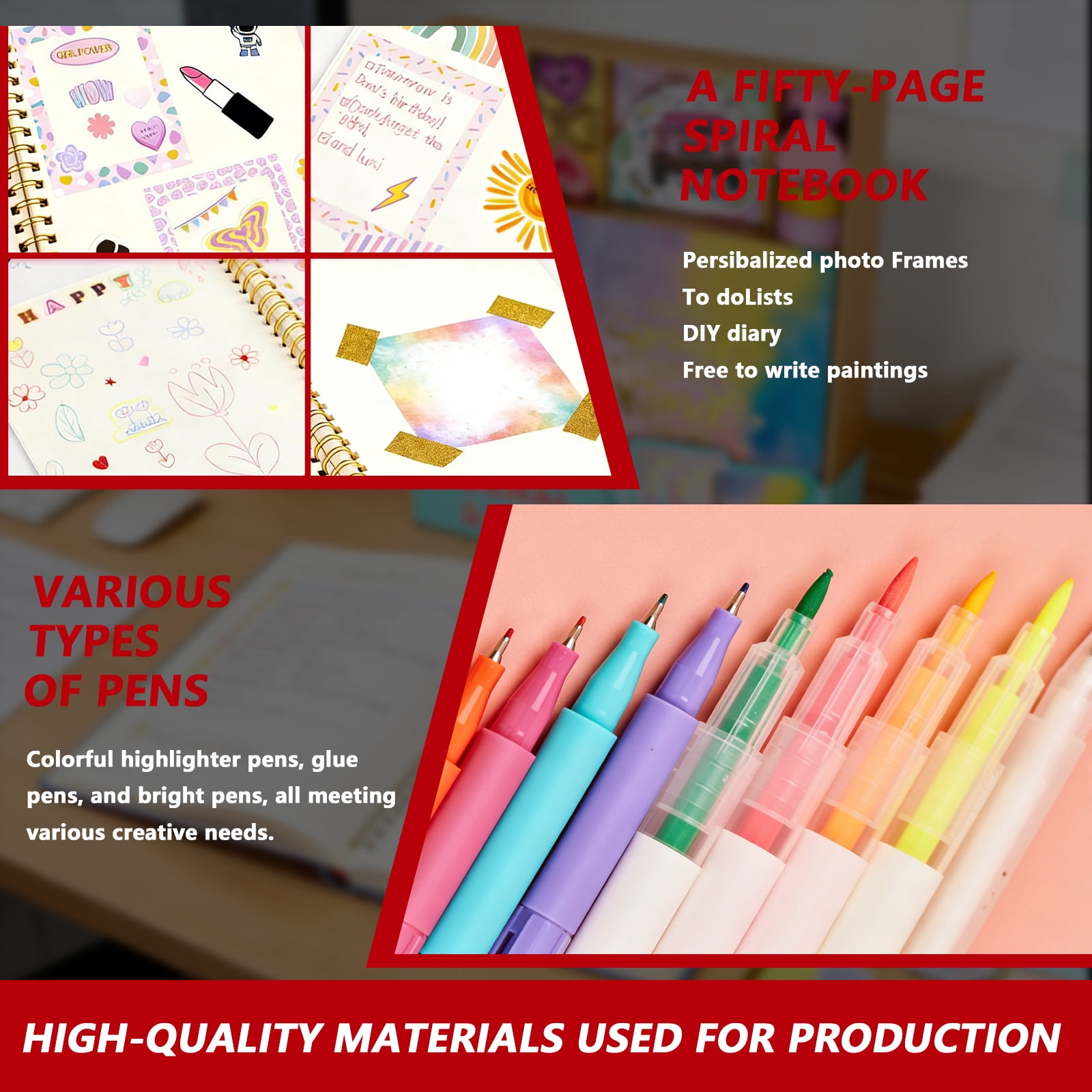 Arcticwind DIY Journal Kit for Cool Birthday Gifts Ideas for Fun Stationery Set with Stickers Cute Art & Crafts Kits Scrapbook & Diary Supplies Set Gifts