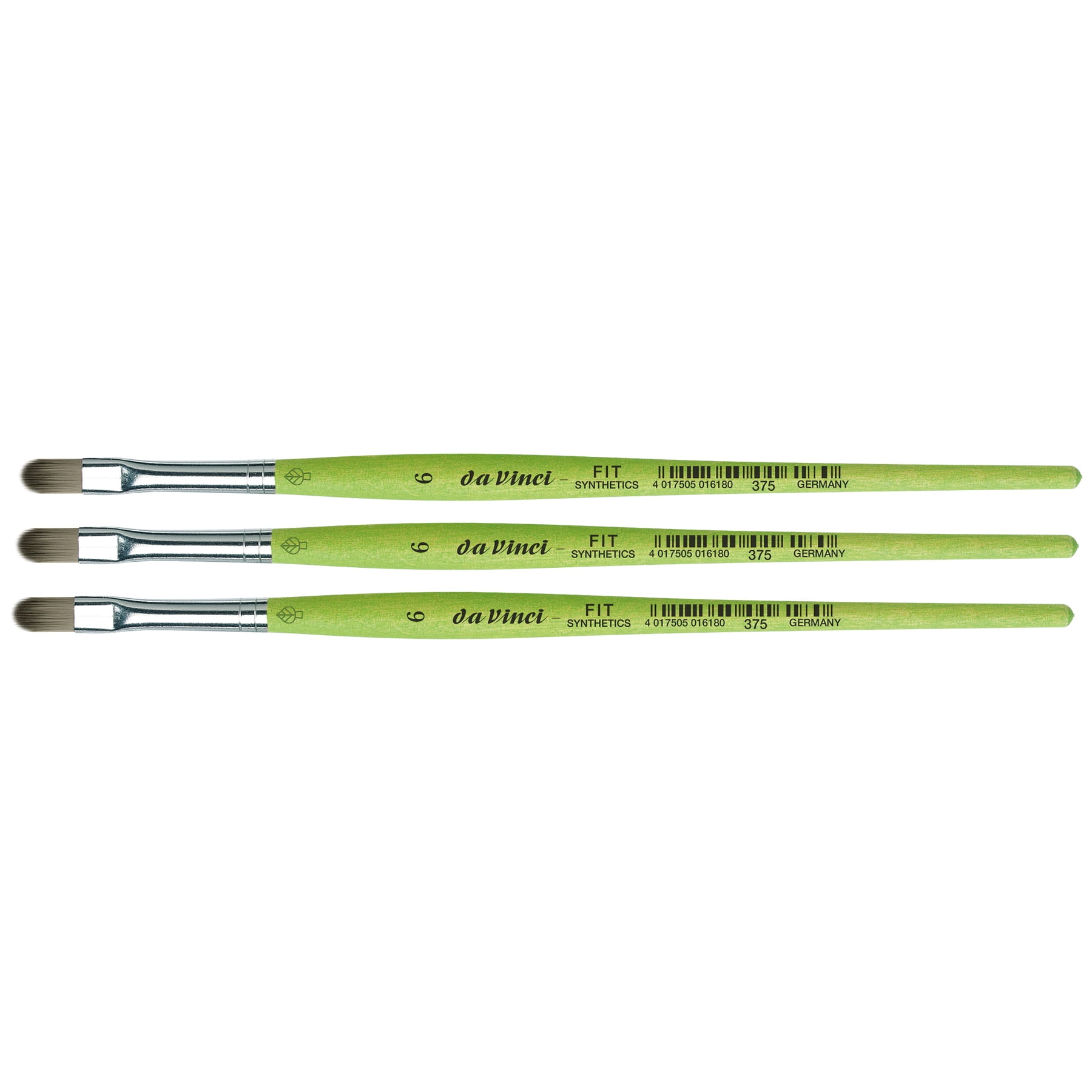 da Vinci FIT Synthetics Student Brush, Synthetic, Acrylic & Tempera, Filbert, Series 375, Size 6, Pack of 3