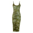 thumbnail image 4 of Vestido de Verano para las Mujeres, Vestido Largo Delgado Cuello Redondo sin Mangas de Impresión de Leopardo Sexy Hecho de Poliéster Ligero, Vestido Sexy para las Mujeres, 4 of 5