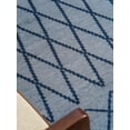 thumbnail image 4 of HAND KNOTTED WOOL GEOMETRIC MODERN AREA RUGS - 10'x14', Rectangle Shape, Light Blue Blue Color, Classic Traditional Design, Low Pile Handmade Area Rugs for Living Room, Bed Room (N01117), 4 of 8