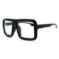 thumbnail image 2 of Thick Square Eyeglasses Clear Lens Frame Super Oversized Fashion Shiny Black, 2 of 5