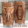 thumbnail image 2 of Personalized Elephant Wood Drawing Tumbler 20oz 30oz Insulated Tumblers with Lid Coffee Travel Mug Cup for Men Women Gift for Birthday, 2 of 7