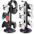 thumbnail image 1 of Soporte para auriculares para juegos Canmarin RGB con 9 modos de luz negro, 1 of 6