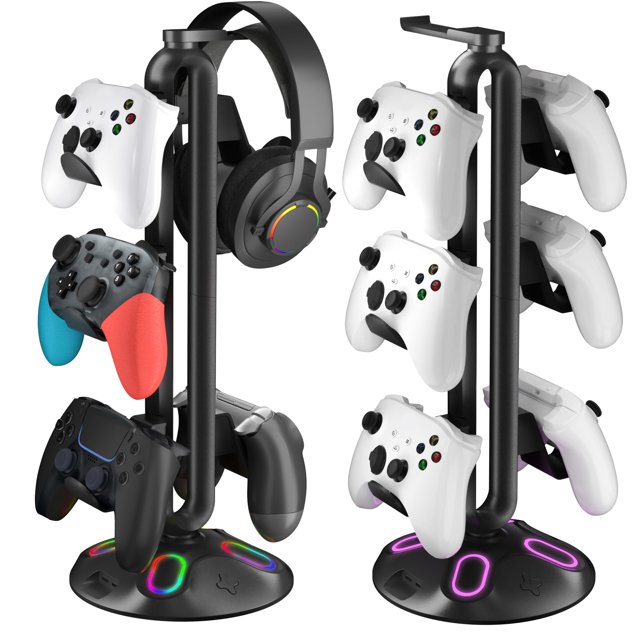 Soporte para auriculares para juegos Canmarin RGB con 9 modos de luz negro