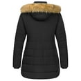 thumbnail image 2 of Chrisuno Plus Size Women's Winter Coats Womens Coat Water-Repllent Puffer Jacket Warm Thicken Parka Overcoat with Removable Hood Black 2X, 2 of 5