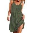 thumbnail image 1 of Robes pour Femmes Été Robe Débardeur Sans Manches Plissée Unie Robe T-Shirt Décontractée Robe Mini Ample Robe d'Été Plage Bikini Maillot de Bain Couverture, 1 of 2