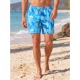thumbnail image 4 of INSPIRE CHIC Men's Summer Tropical Leaf Print Lined Drawstring Swimming Beach Shorts XL Royal Blue, 4 of 5