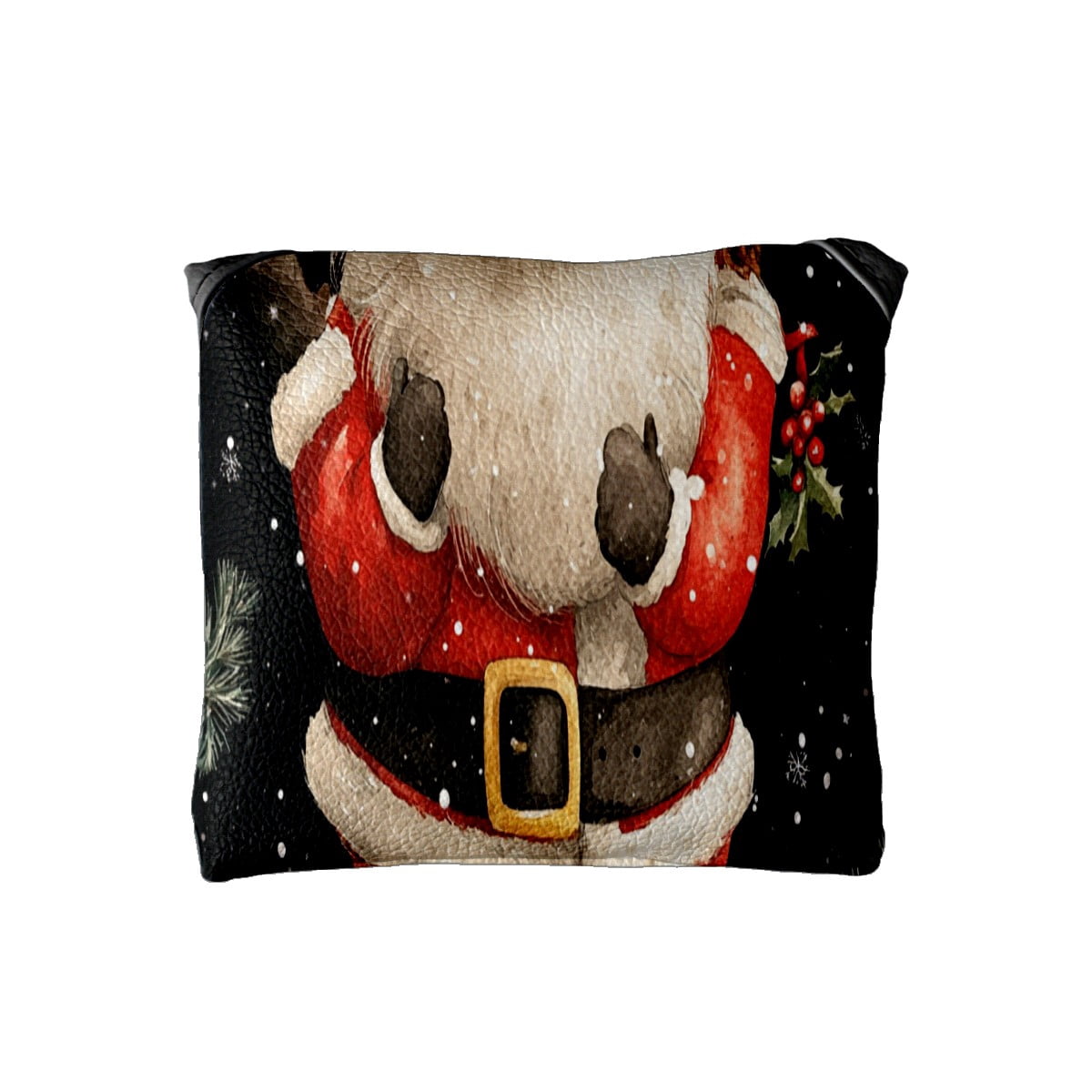 Golf Mallet Putter Cover Premium Leather Golf Putter Head Cover with Magnetic Closure Golf Cover for Men and Women Cartoon Santa Claus