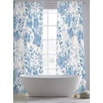 thumbnail image 4 of Navy Blue Flowers Sheer Curtains 108 Inch Length 2 Panels Set, Watercolor Summer Botanical Floral Voile Window Treatment Semi Sheer Long Curtains Drapes for Bedroom/Living Room/Kitchen 52"x108"x2, 4 of 7