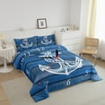 thumbnail image 3 of Erosebridal Blue Anchor Bedding Twin Comforter Set,Lodge Cabin Down Comforter,Nautical Room Decorative,Reversible,2-Piece, 3 of 8