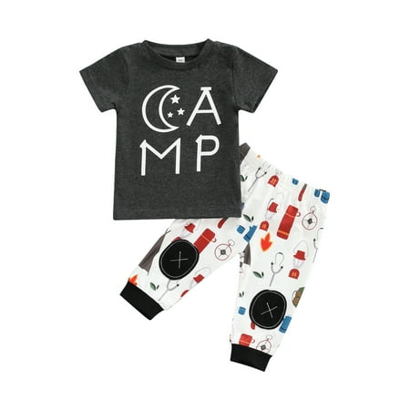 

Ma&Baby 0m-24m Boy Girls Baby Short Sleeve Cotton T-shirt and Pants Set 2Pcs