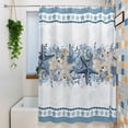 thumbnail image 6 of Blue Starfish Coastal Shower Curtain, Ocean Beach Coral Nautical Botanical Waterproof Shower Curtain Set with 12 Hooks Lightweight Bath Curtains Fabric Bathroom Decor 72x84 Inches, 6 of 9