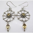 thumbnail image 3 of SilverStarJewel Sterling Silver Citrine Earrings 1.4" Gift Jewelry, 3 of 3