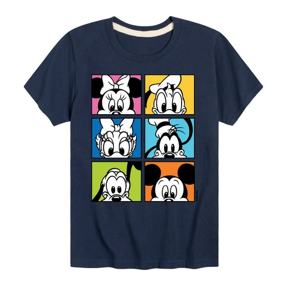 Mickey & Friends - Mickey Friends Grid - Toddler And Youth Short Sleeve Graphic T-Shirt
