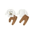 thumbnail image 2 of Elippeo Toddler Boy Fall Outfits Cartoon Excavator Letter Print Long Sleeve Sweatshirt and Solid Color Pants 2 Pcs Set  6 12 18 24 Months 3 Years, 2 of 9