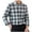 A07-Black, variant on USNSM Men's Plaid Shirt Casual Business Loose Cotton Shirt Turndown Collar Button up Long Sleeve Tops with Pocket Black S