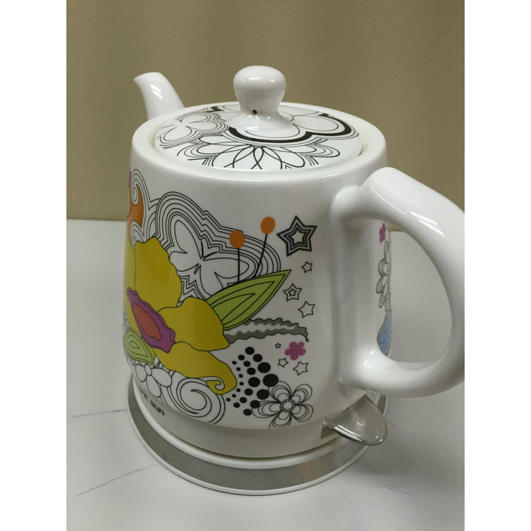 Teapot_Ceramic_Electric_Kettle_Warm_Plate,_Red_Polka_Dot_Decor,_Gift,_New,13581  – FixtureDisplays