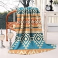 thumbnail image 2 of Brown Ethnic Geometric Pattern Blanket,Comfortable Soft Lamb Wool Throw Blanket,All Season,Warm Lightweight Blankets for Sofa Bed Couch Living Room Chair,50"x60", 2 of 4