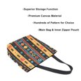 thumbnail image 3 of FORMRS Womens Canvas Tote Bag with Zipper Inner Pocket Shoulder Handbag, Orange Geometric, 3 of 7