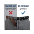 thumbnail image 5 of CTM  Braided Stretch Belt Silver Buckle Adjustable Elastic (Men), 5 of 7
