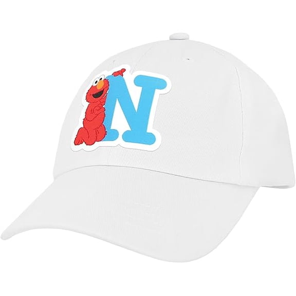 Sesame Street Elmo & Abby Kids Toddler Cap with Initial, Toddler Boys Hat, Youth Girl Baseball Cap, Cute Toddler Baseball Cap