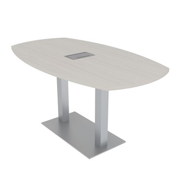 6 Person Small Arc Boat Conference Table with Data And Electric 6 Ft