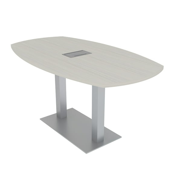 6 Person Small Arc Boat Conference Table with Data And Electric 6 Ft