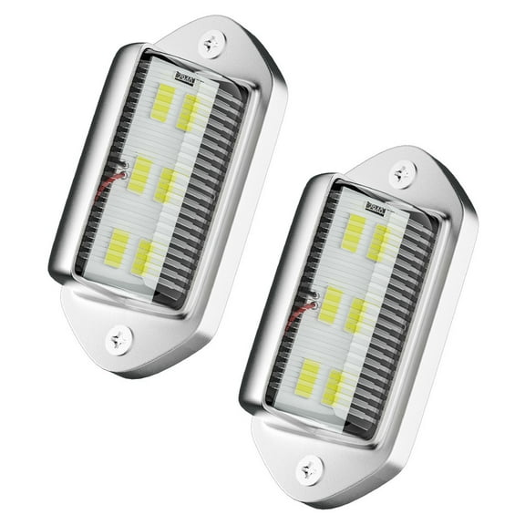 FONDOTIN High Brightness ABS LED Car License Plate Light Easy Install 2Pcs