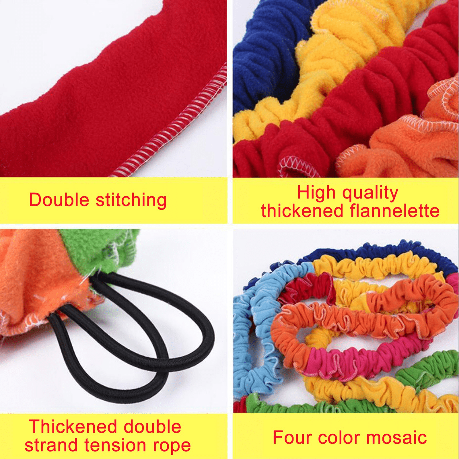 Sylchomon 10FT Outdoor Cooperative Band Colorful Elastic Rope for Group Games and Party Games, Multiplayer Stretchy Durable Sport Elasticity Rope for Fitness and Fun