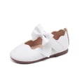 thumbnail image 6 of Girls' Solid Color Bow Flat Shoes, Soft Sole Ballet Style Mary Janes, Ideal for School, Parties, and Everyday Casual Wear White 4.5-5 Years, 6 of 9